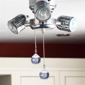 img 2 attached to 💎 Sparkling Crystal Prisms: Ceiling Fan Pull Chain Extender Set – 8 Pcs with Ball Chain Connector by MOMOONNON