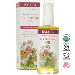 img 3 attached to 🌹 Certified Organic Face Oil Cleanser - Badger Damascus Rose, 2 oz - Natural Facial Cleansing Oil for Face