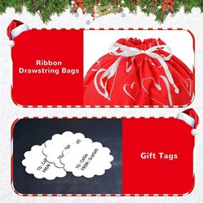 img 1 attached to 🎁 Christmas Drawstring Fabric Gift Bags: Festive and Practical