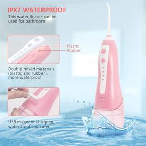 img 1 attached to VVHU New Portable Cordless Water Flosser: USB Magnetic Charging, IPX7 Waterproof, 4 Cleaning Modes & 6 Jet Tips - Perfect Dental Oral Irrigator for Home & Travel (Pink)