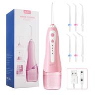 vvhu new portable cordless water flosser: usb magnetic charging, ipx7 waterproof, 4 cleaning modes & 6 jet tips - perfect dental oral irrigator for home & travel (pink) logo