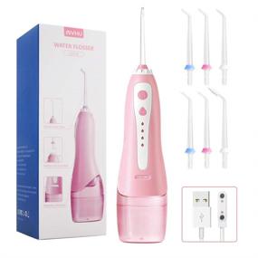 img 4 attached to VVHU New Portable Cordless Water Flosser: USB Magnetic Charging, IPX7 Waterproof, 4 Cleaning Modes & 6 Jet Tips - Perfect Dental Oral Irrigator for Home & Travel (Pink)