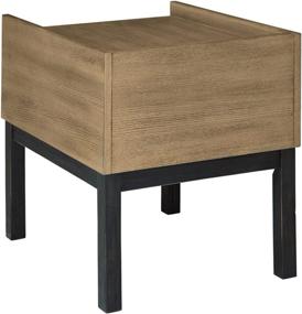 img 1 attached to Modern Rectangular End Table in Brown & Black - Signature Design by Ashley Fridley, with Mixed Media Construction