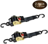 🔒 secure and convenient 2 auto retract no-ratcheting ratchet straps for motorcycles, bikes, atvs: 2" x 10' self-contained compact cargo strap tiedowns ideal for pickups, trailers, and garages logo