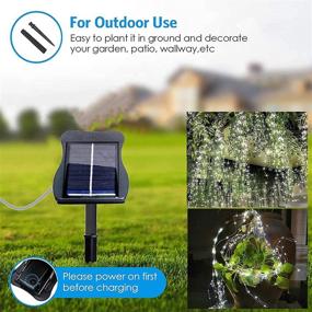 img 1 attached to 🌟 YITING Outdoor Solar Waterfall Fairy Lights - Cool White Waterproof, 10 Strands 200 LEDs with 8 Modes, Watering Can Twinkle Lights for Outdoor Garden, Christmas Tree & More