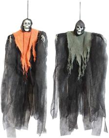 img 1 attached to 🎃 JOYIN 4-Pack of 24" Hanging Grim Reapers - Halloween Ghosts with Vibrantly Colored Flowing Robes for Outstanding Halloween Decorations