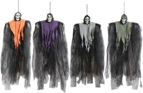 img 3 attached to 🎃 JOYIN 4-Pack of 24" Hanging Grim Reapers - Halloween Ghosts with Vibrantly Colored Flowing Robes for Outstanding Halloween Decorations