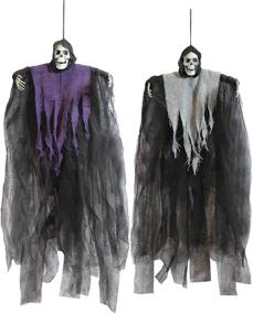 img 2 attached to 🎃 JOYIN 4-Pack of 24" Hanging Grim Reapers - Halloween Ghosts with Vibrantly Colored Flowing Robes for Outstanding Halloween Decorations