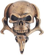 universal fit copper car gear stick shift shifter knob - sakali special skull with beard - ideal for manual or automatic transmission (no lock button) logo