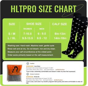 img 1 attached to 🧦 Premium HLTPRO Compression Socks (4 Pairs) for Women & Men - Optimal Support for Running, Travel, Athletic, Nursing, and Medical Needs