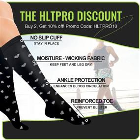 img 2 attached to 🧦 Premium HLTPRO Compression Socks (4 Pairs) for Women & Men - Optimal Support for Running, Travel, Athletic, Nursing, and Medical Needs