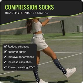 img 3 attached to 🧦 Premium HLTPRO Compression Socks (4 Pairs) for Women & Men - Optimal Support for Running, Travel, Athletic, Nursing, and Medical Needs