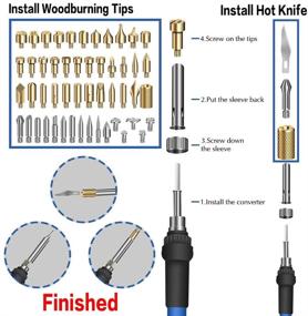 img 2 attached to 🔥 Premium 98-Piece Wood Burning Kit: Woodburner Tools, Professional Woodburning Tool with Soldering Iron — Ideal for Adults Beginners | Pyrography Pen Sets for Wood Burning, Soldering, Carving, Embossing