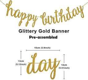 img 2 attached to 🎉 Enhance Your Celebration with the Gold Happy Birthday Banner Decoration Kit - Glittery Birthday Banner, Circle Dots Garland & Hanging Swirls for Memorable Birthday, Baby Shower Parties - Pre-Strung Supplies