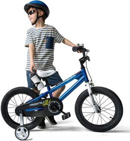 img 1 attached to 🚲 RoyalBaby Kids Bike Boys Girls Freestyle Bicycle with Training Wheels, Kickstand, and Multiple Size Options (12, 14, 16, 18, 20 inches) - Blue, Red, White, Pink, Green, Orange