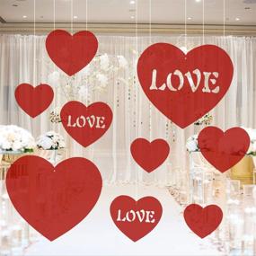 img 2 attached to ❤️ TUPARKA 25 Pcs Valentine's Lawn Decorations: Hanging Hearts for Valentine's Day, Weddings, and Parties - Mixed Sizes