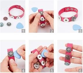 img 1 attached to PandaHall Snap Charm Bracelet Bangle - 12 Color Options for 18mm Snap Button Jewelry - Adjustable Wristbands for Women and Men - Perfect DIY Jewelry Gift - 8.5in Length