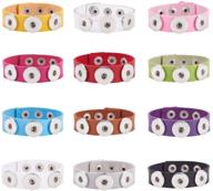 pandahall snap charm bracelet bangle - 12 color options for 18mm snap button jewelry - adjustable wristbands for women and men - perfect diy jewelry gift - 8.5in length logo