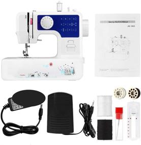 img 3 attached to AODD Sewing Machine: Household Portable Electric Mini with 12 Stitches for Fabric Sewing, DIY Projects, Easy Operation - Durable & Travel-friendly (Blue)