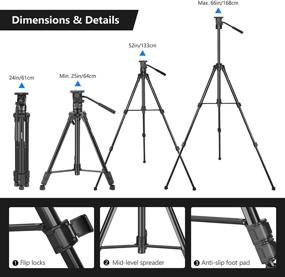 img 3 attached to 📸 Ньюер статив для видео с гидравлической головкой - Легкий алюминиевый сплав статив для фотокамеры DSLR, видеокамеры и видеокамеры - ВТ-1520 с панорамной головкой.