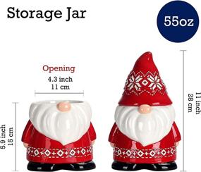 img 3 attached to 🎅 Bico Red Christmas Gnome Cookie Jar: 11 inch Air Tight, Handpainted, Dishwasher Safe