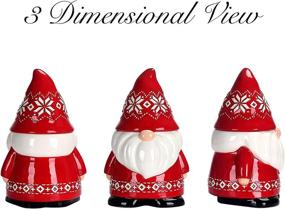 img 2 attached to 🎅 Bico Red Christmas Gnome Cookie Jar: 11 inch Air Tight, Handpainted, Dishwasher Safe