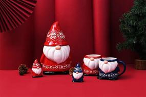 img 1 attached to 🎅 Bico Red Christmas Gnome Cookie Jar: 11 inch Air Tight, Handpainted, Dishwasher Safe