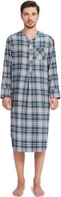 img 4 attached to 👚 SIORO Flannel Nightshirt: Premium Cotton Nightwear for Better Comfort and Style