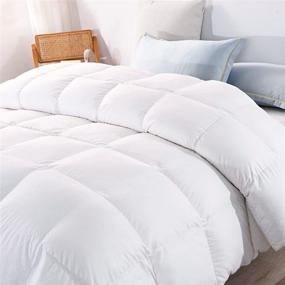 img 4 attached to 🛏️ HARNY Winter All Season Oversized Queen Size Comforter: Soft Quilted Duvet Insert with Corner Tabs, Cooling Summer Technology, Machine Washable – Warmth, Style & Convenience (98x98 Inches)