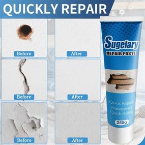 img 1 attached to Drywall Patch Repair Kit: Quick & Easy Solution for Holes and Cracks in Walls, Wood & Plaster - Includes Scraper and Self-Adhesive Spackle