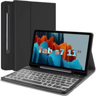 🔌 wineecy galaxy tab s7 11 inch 2020 keyboard case with backlit wireless detachable keyboard and protective cover - black, sm-t870/t875 compatible logo