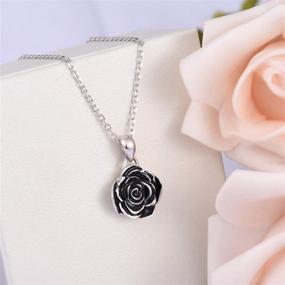 img 2 attached to 🌹 Exquisite 925 Sterling Silver Rose Flower Necklace for Women: Romantic Jewelry Gift