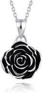 🌹 exquisite 925 sterling silver rose flower necklace for women: romantic jewelry gift logo