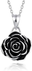 img 4 attached to 🌹 Exquisite 925 Sterling Silver Rose Flower Necklace for Women: Romantic Jewelry Gift