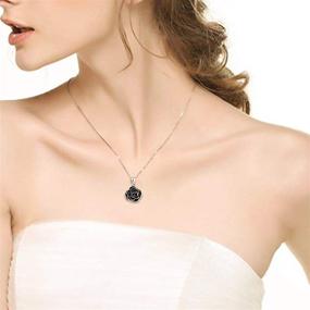 img 3 attached to 🌹 Exquisite 925 Sterling Silver Rose Flower Necklace for Women: Romantic Jewelry Gift