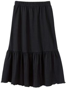 img 2 attached to UNACOO Ruffle Stripes Girls' 👗 Skirts & Skorts with Elastic Waistband