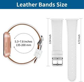 img 2 attached to POHNUI 3 Pack Leather Bands for Fitbit Versa 2/Versa/Versa Lite/Versa SE - Adjustable Soft Leather Replacement Straps for Women and Men