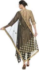 img 3 attached to Lagi Womans Gold Embroidered Dupatta