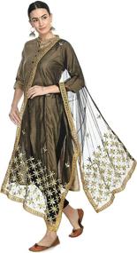 img 2 attached to Lagi Womans Gold Embroidered Dupatta