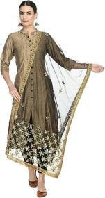 img 4 attached to Lagi Womans Gold Embroidered Dupatta