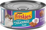 🐱 purina friskies pate wet cat food - tasty treasures with liver, turkey & chicken (24 pack of 5.5 oz cans) logo
