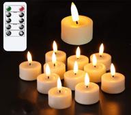 🕯️ 2021 enhanced 3d battery-operated led flameless tea light candles with remote & timer, electric flickering votive tealight candle white light for outdoor wedding party fireplace lantern decoration логотип