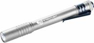 silver/white streamlight 66121 stylus pro penlight with 100 lumens, white led and holster logo