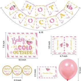 img 1 attached to 🎉 Celebrate the Winter Season with our Hot Cocoa Bar Decoration Kit- Featuring Pink Gold Snowflake Balloons and Hot Cocoa Banner