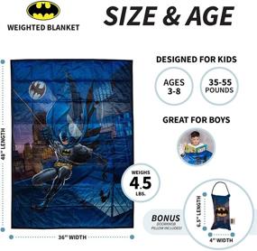 img 1 attached to 🦇 Плед с весом от Franco Bedding с изображением Бэтмена и подушкой в виде дверной ручки - ультрамягкий плюшевый материал для детей, размер 36x48 дюймов, вес 4,5 фунта.