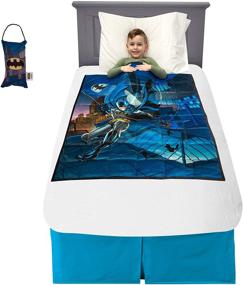 img 4 attached to 🦇 Franco Bedding Batman Weighted Blanket with Door Knob Pillow - Ultra Soft Kids Plush, 36x48 in, 4.5 lb