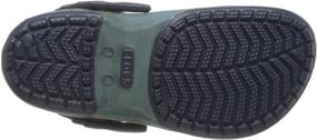 img 2 attached to 🐊 Crocs Chameleons Shark Clog (Toddler/Little Kid/Big Kid), Light Blue/Navy, Size 2 Little Kid