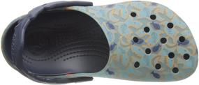 img 1 attached to 🐊 Crocs Chameleons Shark Clog (Toddler/Little Kid/Big Kid), Light Blue/Navy, Size 2 Little Kid