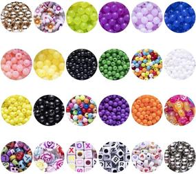 img 3 attached to 📿 Houda 5000 Pcs Colorful Acrylic Letter, Flower, and Heart Shape Beads - Ultimate Jewelry Making Kit for Bracelets and Necklaces