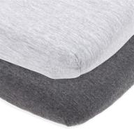 heather grey 2 pack of fitted pack and play sheets - compatible with graco pack n play and other 27 x 39 inch playard mattress pad logo